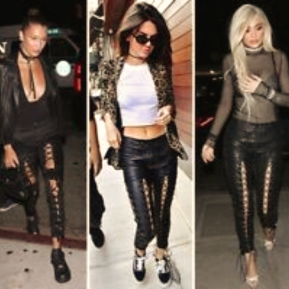 Unravel Project Lace Up Leather Pants